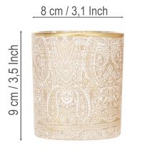 tételeket Üveg mécsestartó paisley mintával, Ø8cm, M9cm, 2 darab