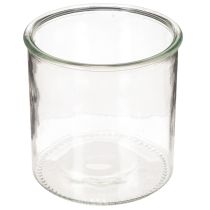 tételeket Üveg mécsestartó, kerek, átlátszó üveg, sokoldalú, 12 cm, 2 darab