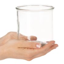 tételeket Üveg mécsestartó, kerek, átlátszó üveg, sokoldalú, 12 cm, 2 darab