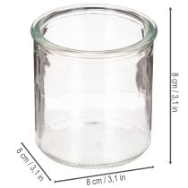 tételeket Kerek üveg gyertyatartó, átlátszó üveg, 8 cm, 3 darab