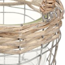 tételeket Lámpás függő dekoráció fém üvegfűz Ø13cm H12cm 2db