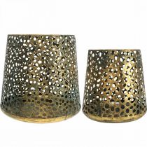 tételeket Szélfény lámpa arany Ø14/20,5cm H14,5/19,5cm 2 db-os készlet