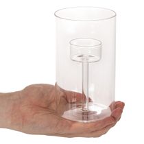 tételeket Üveg gyertyatartó betéttel oszlopgyertyákhoz 15cm 2db