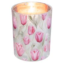 tételeket Elegáns, tulipán motívumos lámpás hangulatos tavaszi dekorációhoz, 12,5 cm, 2 darab.