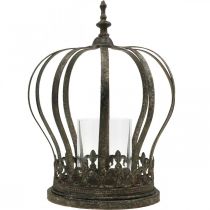tételeket Korona lámpásként, gyertya díszítés, fém korona, antik megjelenés, H28cm, Ø21cm