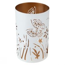 tételeket Lámpás fém fehérarany pillangó Ø12,5cm H20,5cm