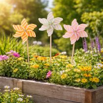 tételeket Szélmalom kerti karó, vonzó dekoráció teraszra, kertbe és erkélyre, 47 cm, 3 darab