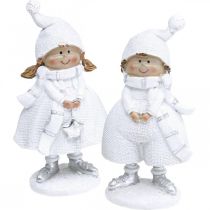 tételeket Téli gyerekfigurák Karácsonyi téli dekoráció H17cm 2 db-os készlet