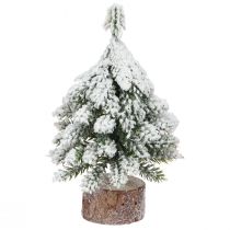 tételeket Téli dekoráció Karácsonyfa zöld fehér színben Ø7cm H14cm 4db