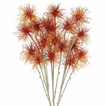 Xanthium művirág őszi dekoráció narancs 6 virág 80cm 3db