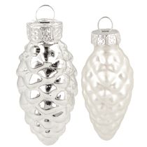 tételeket Üvegből készült ezüst tölcsérek keveréke 5cm 14 db