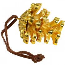 tételeket Fenyőtoboz díszítő kúpok akasztáshoz Gold H6cm