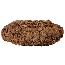 tételeket Kerek fenyőtoboz cserép ültetőnek, 38cm; kerek fenyőtoboz cserép, natúr barna, fenyőtobozokból, 38cm x 14cm