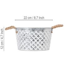 tételeket Cinktál, dísztál, fém kötélfogantyúval, Ø22cm M12cm