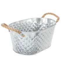 tételeket Ovális cinktál kötélfogantyúkkal, 27cm x 17,5cm, M12cm