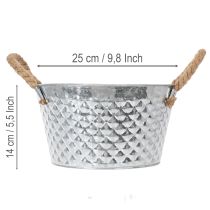 tételeket Kerek cinktál kötélfogantyúkkal Ø25cm M14cm