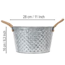 tételeket Kerek cinktál kötélfogantyúkkal Ø28cm M16cm