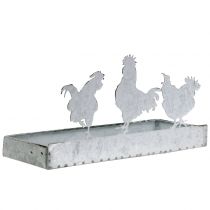 Cink tál csirkékkel 30cm x 12cm H15,5cm