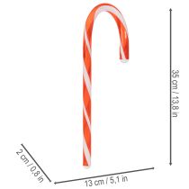 tételeket Mesterséges Cukorpálca Piros-Fehér Dekoráció 35cm 3db