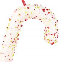 tételeket 4 darabos cukorpálca-akasztó szett, fehér, színes, csillámos dekorációval, 30 cm