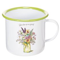 tételeket Dekoratív bögre/kaspó, zománcozott, Ø11.5cm M10cm