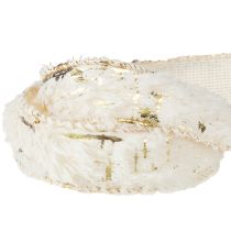 tételeket Szőrmés díszszalag krémarany műszőrme 25mm 15m