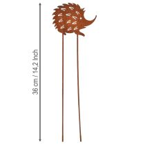 tételeket Kerti karó sün rozsda fém patinás 10x8,5cm 6 db