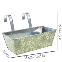 tételeket Virágláda konzollal, erkélyre, fém, 35x15cm, M13cm