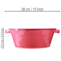 tételeket Rózsaszín fém virágtál fülekkel, kerek, Ø33,5cm