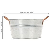 tételeket Kerek virágtál fülekkel, fémtál Ø17,5cm M9cm