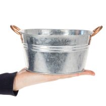 tételeket Kerek virágtál fülekkel, fémtál Ø17,5cm M9cm