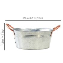 tételeket Kerek virágtál fülekkel, fém tál, Ø21cm, M9.5cm