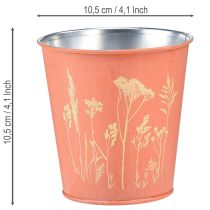 tételeket Virágcserép virágdíszítéssel, baracksárga, Ø10.5cm M10.5cm