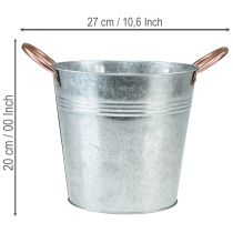 tételeket Virágcserép vödör fülekkel, fém díszítéssel, Ø19cm M17cm