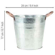 tételeket Fém virágcserép fülekkel, díszvödör, Ø16cm M15cm