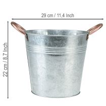 tételeket Fém virágcserép fülekkel, díszvödör, Ø21cm M19.5cm