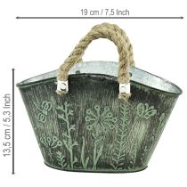 tételeket Virágcserép fülekkel, táska, fém, juta, 19×13,5×13,5cm