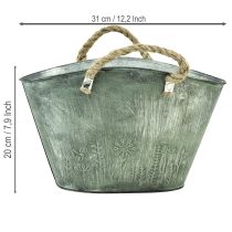 tételeket Juta fogantyús virágcserép, fém kézitáska, 31×20×17cm