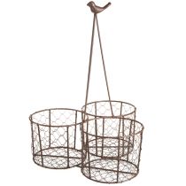 tételeket Virágcserép kerámia hálókosár fémbarna Ø30cm H11,5cm