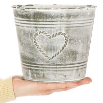 tételeket Shabby Chic Virágcserép, Fém Kaspó, Szív Alakú, Ø17.5cm, Ma15.5cm
