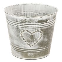 tételeket Shabby Chic fém virágcserép szív alakú mintával, Ø22cm, M17.5cm