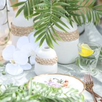 tételeket Virágváza fehér kerámia tengerifű asztali váza M10.5cm 2db