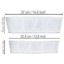 tételeket Ovális fémtál fehér és ezüst színben, 32,5 cm/37 cm, 2 darabos szett.