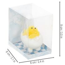 tételeket Húsvéti csibe dekoráció, zsenília csibe a kádban, sárga, 9cm