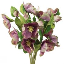 tételeket Karácsonyi Rózsa Műhórózsa Lila Virág L35cm 6 db