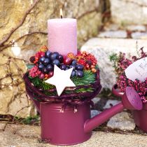 tételeket Dekoratív öntözőkanna lila fém ültetőgép Ø13,5cm H12,5cm