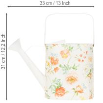 tételeket Vintage díszes fém öntözőkanna rózsa motívummal, nyári kerti dekoráció, nosztalgikus virágtartó, Ma 31,5 cm