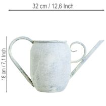 tételeket Dekoratív öntözőkanna Vintage fém fehér kék 32x11x18cm dekoratív kiegészítő