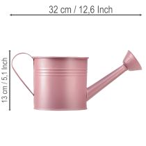 tételeket Dekoratív öntözőkanna, rózsaszín fém virágcserép, Ø13.5cm M12.5cm