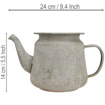 tételeket Dekoratív fém teáskanna, vintage stílusú, szürke, 24×14×14cm, retró shabby chic stílus